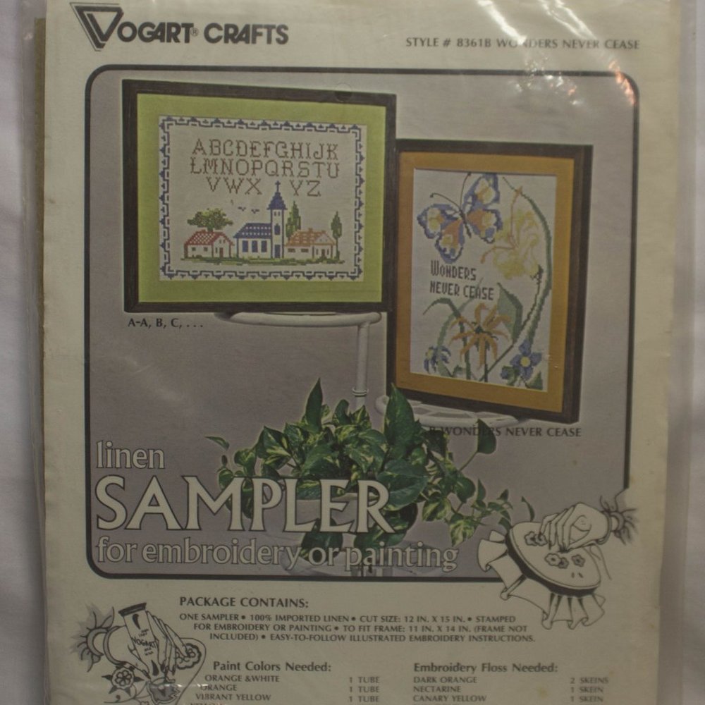 Vogart Crafts Linen Sampler Wonders Never Cease